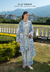 EPE-07B | 3PC Unstitched Suit Digital Printed Lawn Prints By Elaf Premium