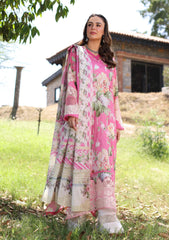 ECK-03B PINK MUSE | 3PC Unstitched Lawn Print Chikankari By Elaf Premium