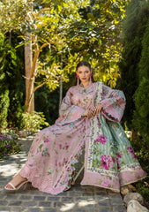 ELK-03B PRINCESS ROSE | 3Pc Unstitched Suit Lawn Collection Prints Chikankari By Elaf Premium