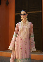 ETS-01B PINK PETAL | 3PC Unstitched Suit Embroidered Lawn Signature By Elaf Premium