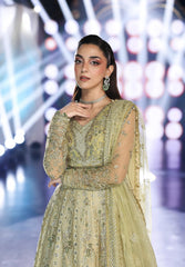 3-PC Unstitched Embroidered Organza Stardum Foirmals By Elaf Premium | ESH-07 MINT MAJESTY