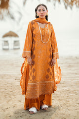 NE-149 | 3Pc Unstitched Suit Embroidered & Embellished Swiss Collection Khuwab By Nureh