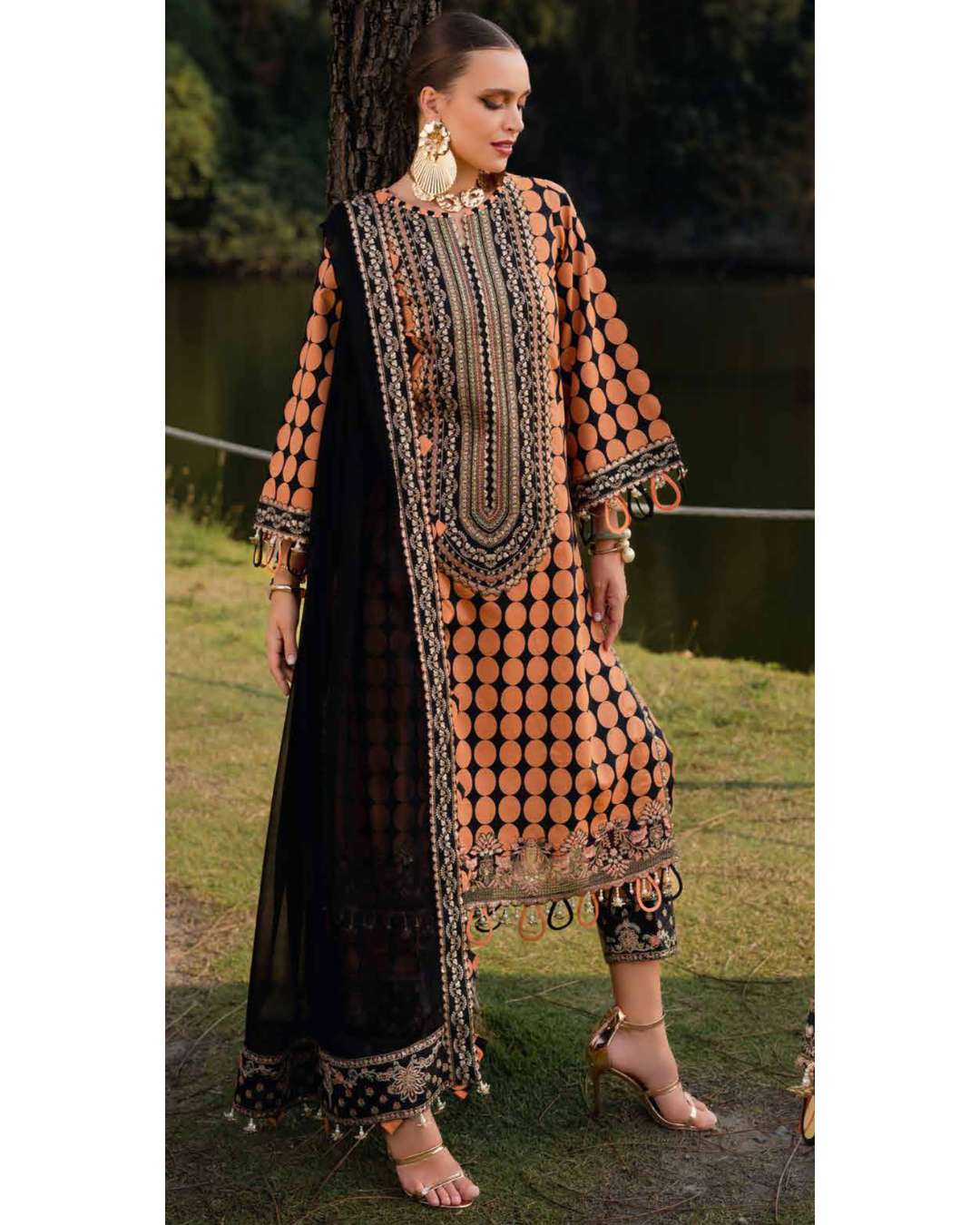 3-PC Unstitched Premium Embroidered Printed Lawn By Charizma | CQ5-02