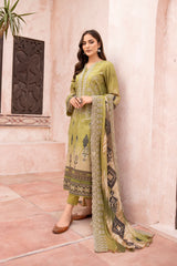 MT-491 | 3PC Unstitched Embroidered Printed Lawn Mehtab By Johra