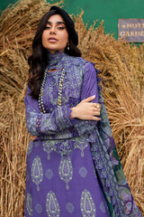 NSG-162 | 3Pc Unstitched Suit Embroidered slub linen Winter Collection Gardenia By Nureh