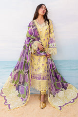 NS-131 | 3PC Unstitched Embroidered Lawn Collection Gardenia By Nureh