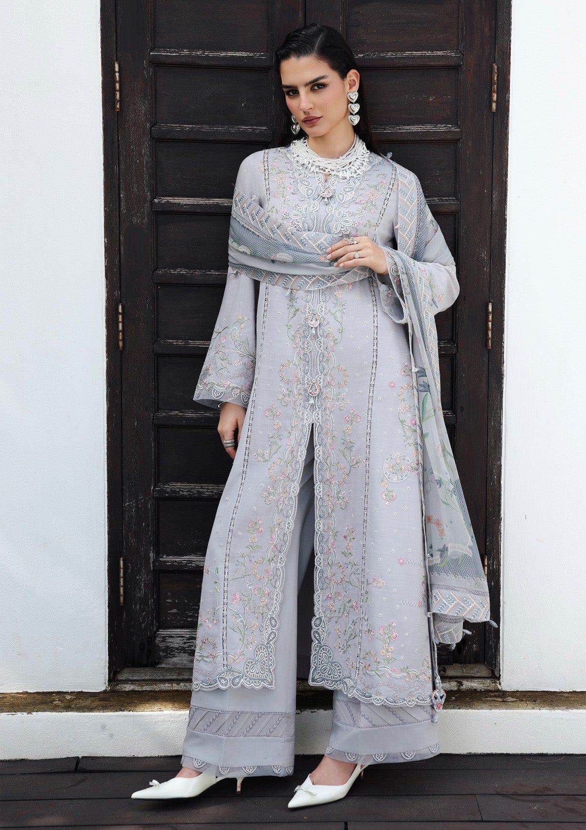 3-PC Unstitched Linen Embroidered Qline By Qalamkar | HAZE