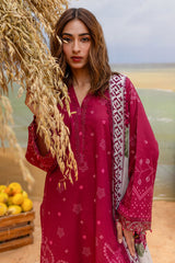 NSG-181 | 3Pc Unstitched Suit Embroidered Lawn Collection Gardenia By Nureh
