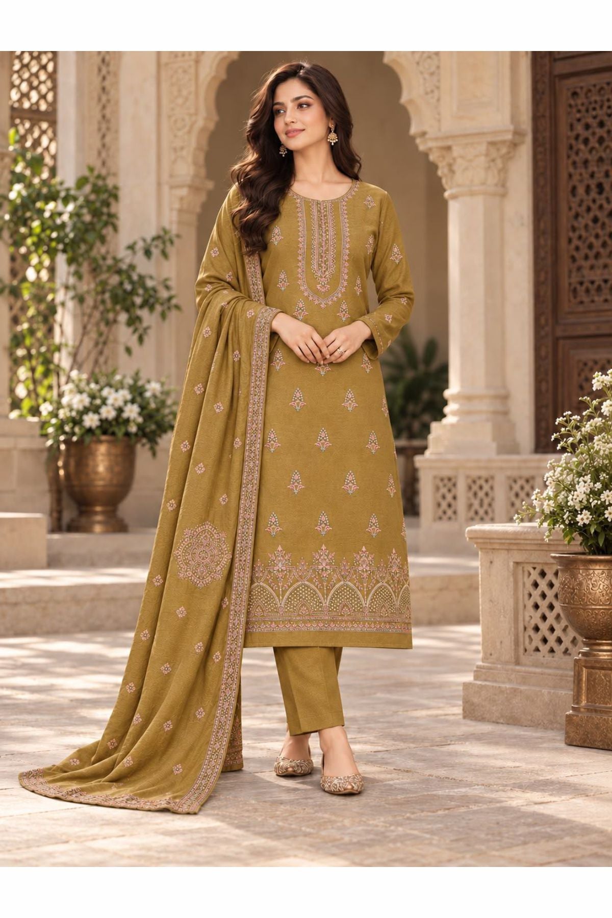 3pcs unstiched suit By Corduoy Collection