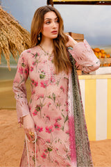 NSG-178 | 3Pc Unstitched Suit Embroidered Lawn Collection Gardenia By Nureh