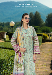 EPE-07A | 3PC Unstitched Suit Digital Printed Lawn Prints By Elaf Premium