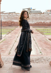 3-PC Unstitched Digital Printed Lawn Aangan By Kahf | GUL-E-SIYAH