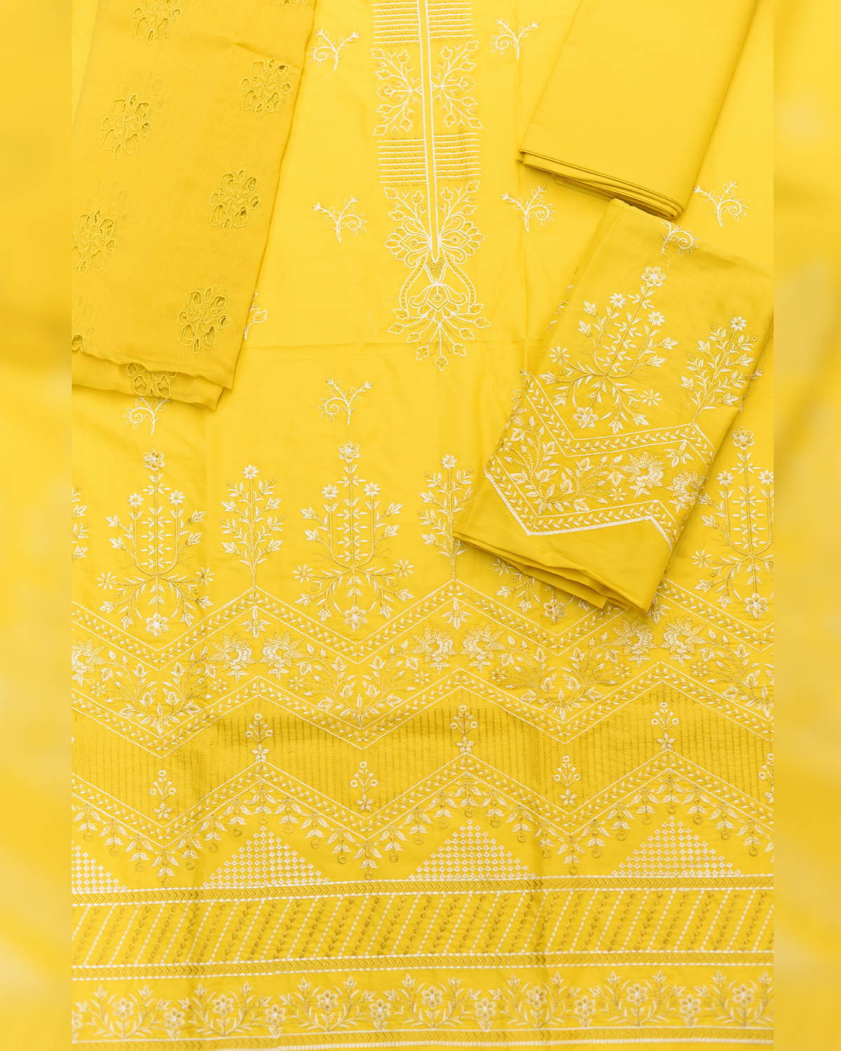 3-PC Unstitched Lawn Embroidered Suit | EL-2