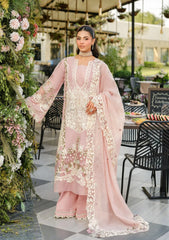 3-PC Unstitched Embordered Luxury Lawn By Elaf | ELH-3B OH MY ROSE
