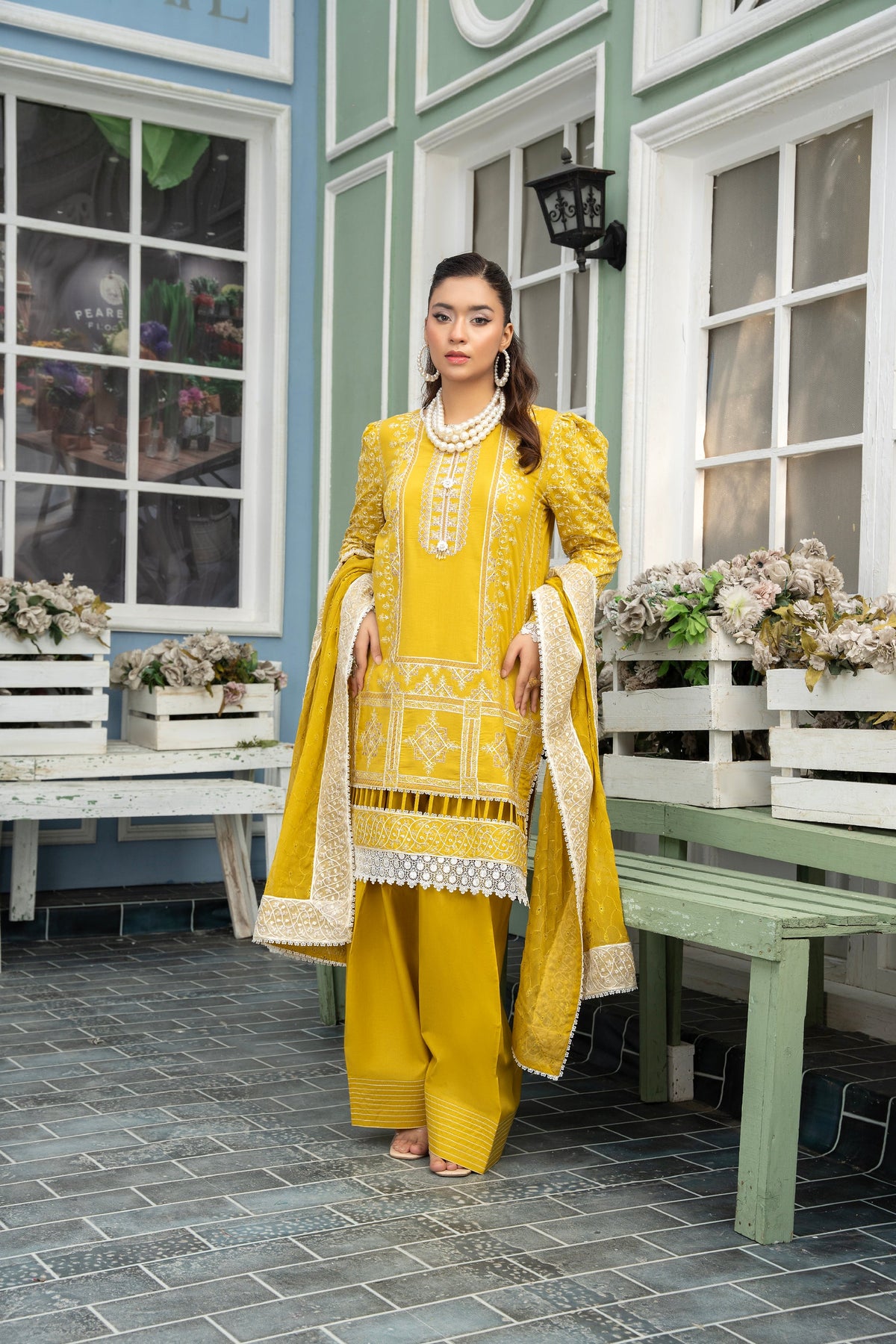 3-PC Unstitched Lawn Embroidered Shirt Crinkle Embroidered Dupatta Naqsh By Wania | WL-506