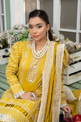 3-PC Unstitched Lawn Embroidered Shirt Crinkle Embroidered Dupatta Naqsh By Wania | WL-506