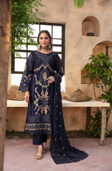 CNAZ07 - 3PC - Unstitched  Chandni Premium By Ayla Zahra