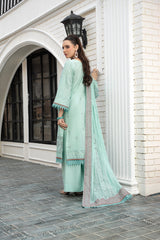 3-PC Unstitched Lawn Embroidered Shirt Crinkle Embroidered Dupatta Naqsh By Wania | WL-509