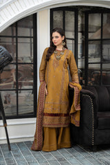3-PC Unstitched Lawn Embroidered Shirt Crinkle Embroidered Dupatta Naqsh By Wania | WL-510