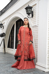 3-PC Unstitched Lawn Embroidered Shirt Crinkle Embroidered Dupatta Naqsh By Wania | WL-511