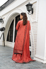 3-PC Unstitched Lawn Embroidered Shirt Crinkle Embroidered Dupatta Naqsh By Wania | WL-511