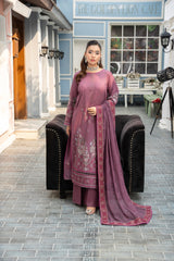 3-PC Unstitched Lawn Embroidered Shirt Crinkle Embroidered Dupatta Naqsh By Wania | WL-513
