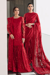 3-PC Unstitched Embroidered Chiffon By Baroque | CH09-06