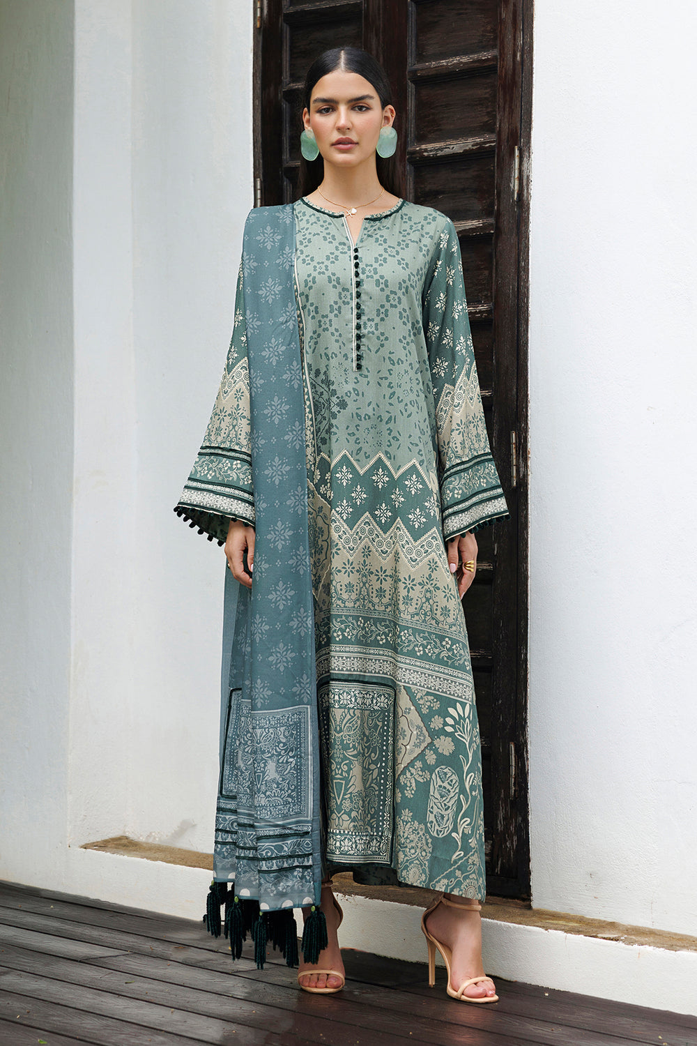 Digital Printed Viscose Silk Shirt & Trouser by Baroque