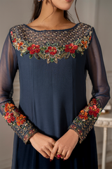 3-PC Unstitched Embroidered Organza Exclusive Formals By Iznik | UE-412