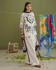 3-PC Unstitched Digital Prints Coco By Zara Shahjahan | Raya-10A