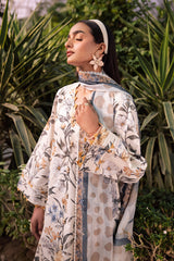 AF-PL-6016-GARDENIA | 3PC Unstitched Lawn Digital Print Sheen By Alizeh