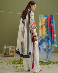 3-PC Unstitched Digital Prints Coco By Zara Shahjahan | Raya-10A