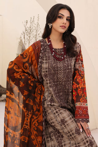 CN4-010 | 3PC Unstitched Embroidered Lawn Naranji By Charizma
