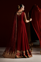 2Pc Embroidered Chiffon Unstitched Frock Suit By Iznik