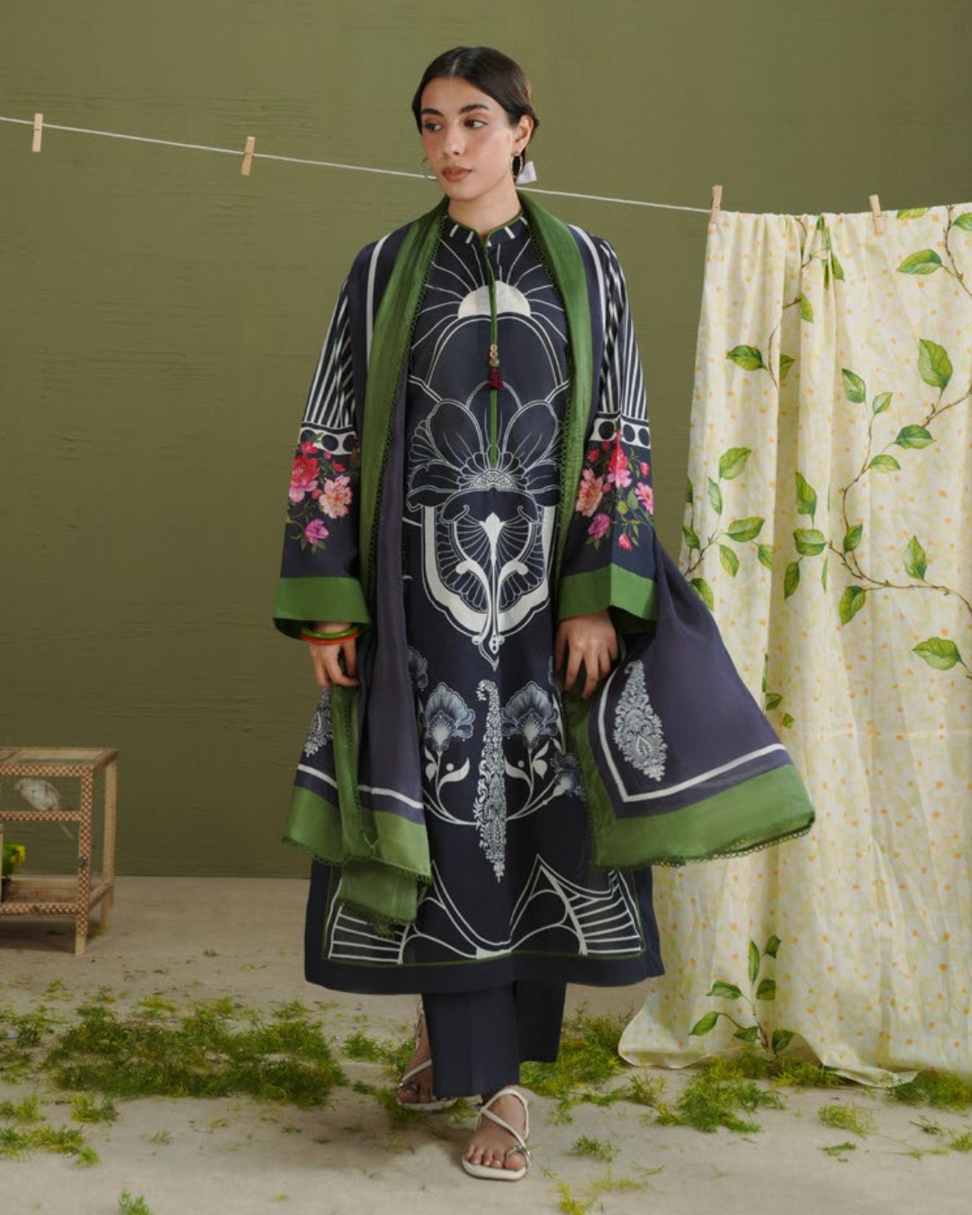 3-PC Unstitched Digital Prints Coco By Zara Shahjahan | Raya-10B