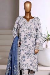 3-PC Stitched Printed Viscose By Sadabahar | Skin