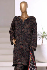 3-PC Stitched Printed Viscose By Sadabahar | Black