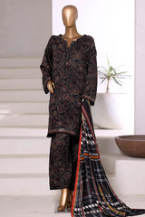 3-PC Stitched Printed Viscose By Sadabahar | Black