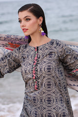 3-PC Charizma Combination Lawn Shirt with Printed Chiffon Dupatta CCS4-04