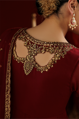 2Pc Embroidered Chiffon Unstitched Frock Suit By Iznik