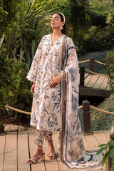 AF-PL-6016-GARDENIA | 3PC Unstitched Lawn Digital Print Sheen By Alizeh