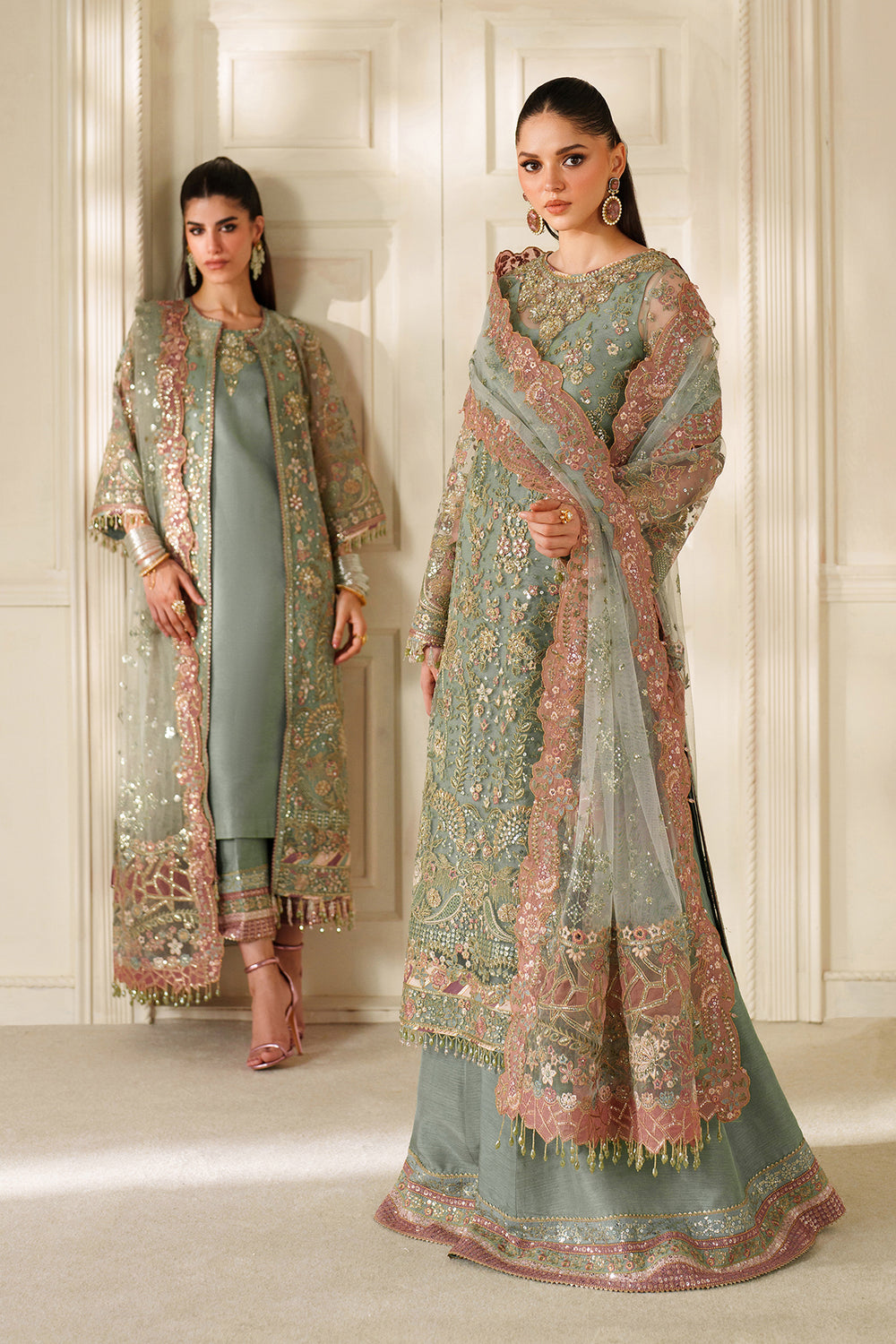 3-PC Unstiched Embroidered Net By Baroque | CH14-06