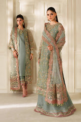 3-PC Unstiched Embroidered Net By Baroque | CH14-06
