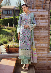 Elaf Print Chikankari Unstitched 3Pc Suit ECT-03B OAK MIST