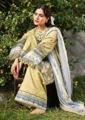 3-PC Unstitched DIgital Printed Chikankari Lawn By Elaf Premium | ERC-8B