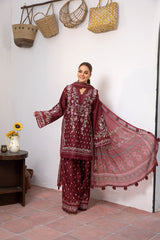 Unstitched 3-PC Embroidered Lawn Vital Collection By Sobia Nazir - VT25-5B