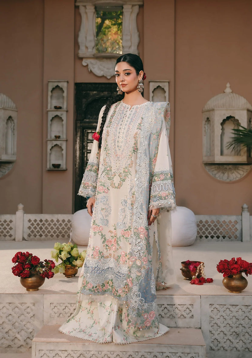 3-PC Unstitched Embroidered Lawn Ek Fasana By Kahf | KLB-2A NEELOFAR