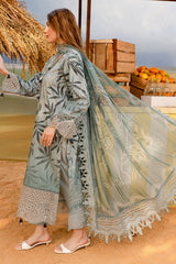 NSG-179 | 3Pc Unstitched Suit Embroidered Lawn Collection Gardenia By Nureh
