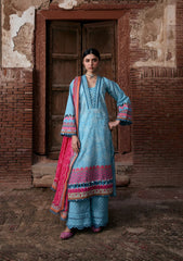 3-PC Unstitched Digital Printed Lawn Aangan By Kahf | SHABNAM