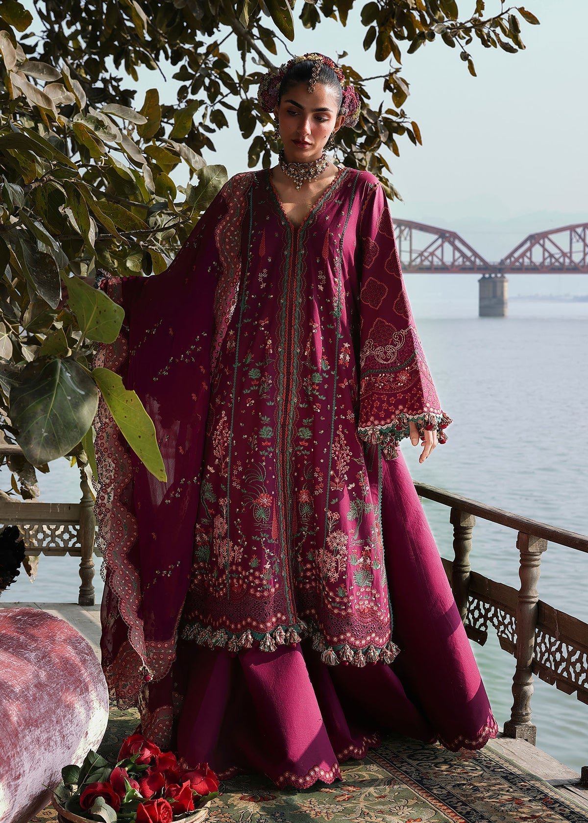 3-PC Unstitched Luxury Lawn Kalabagh By Hussain Rehar | Anjas